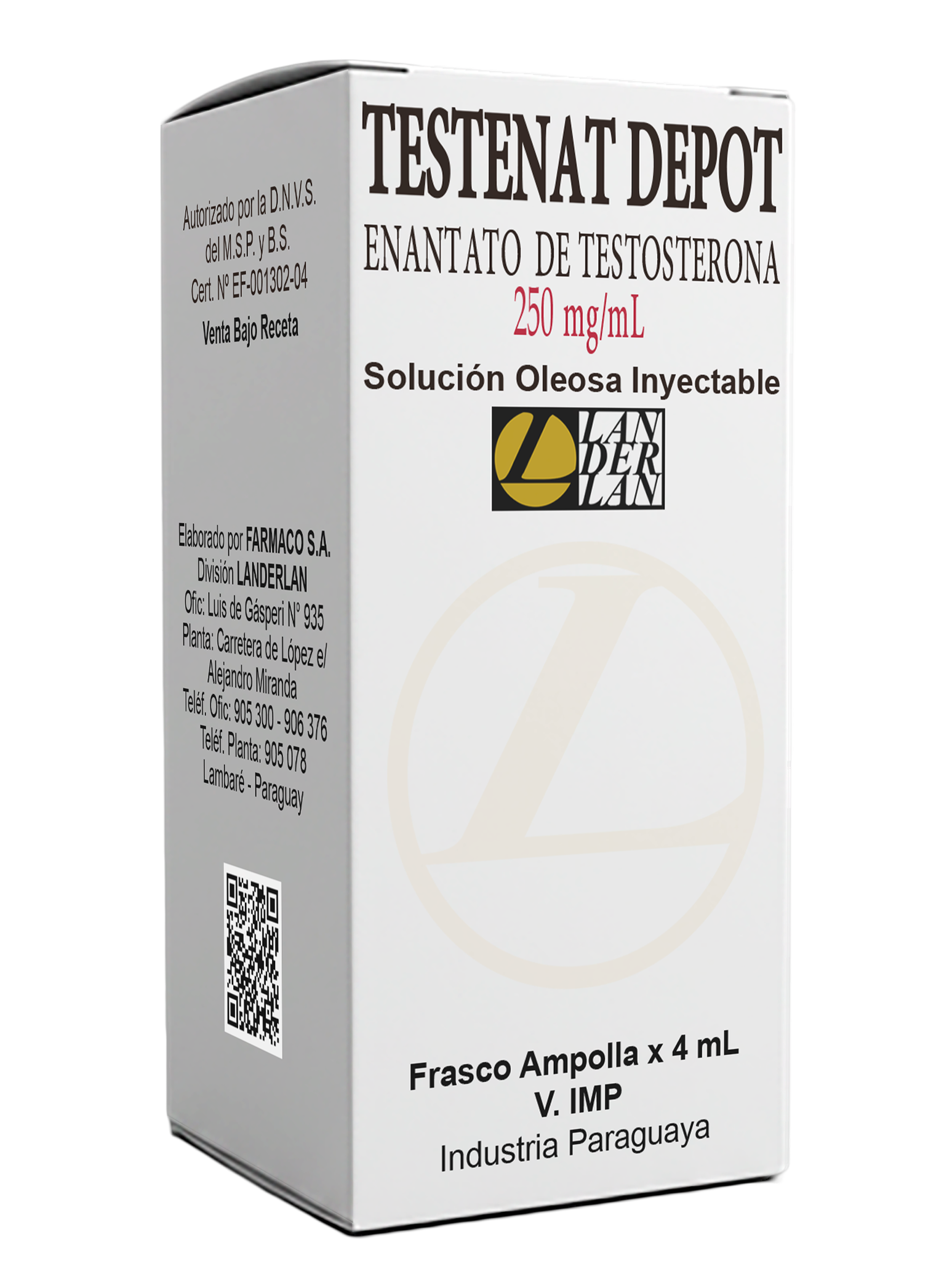 Testenat Depot (enantato de testosterona) (250mg 4ml/1ml) Landerlan