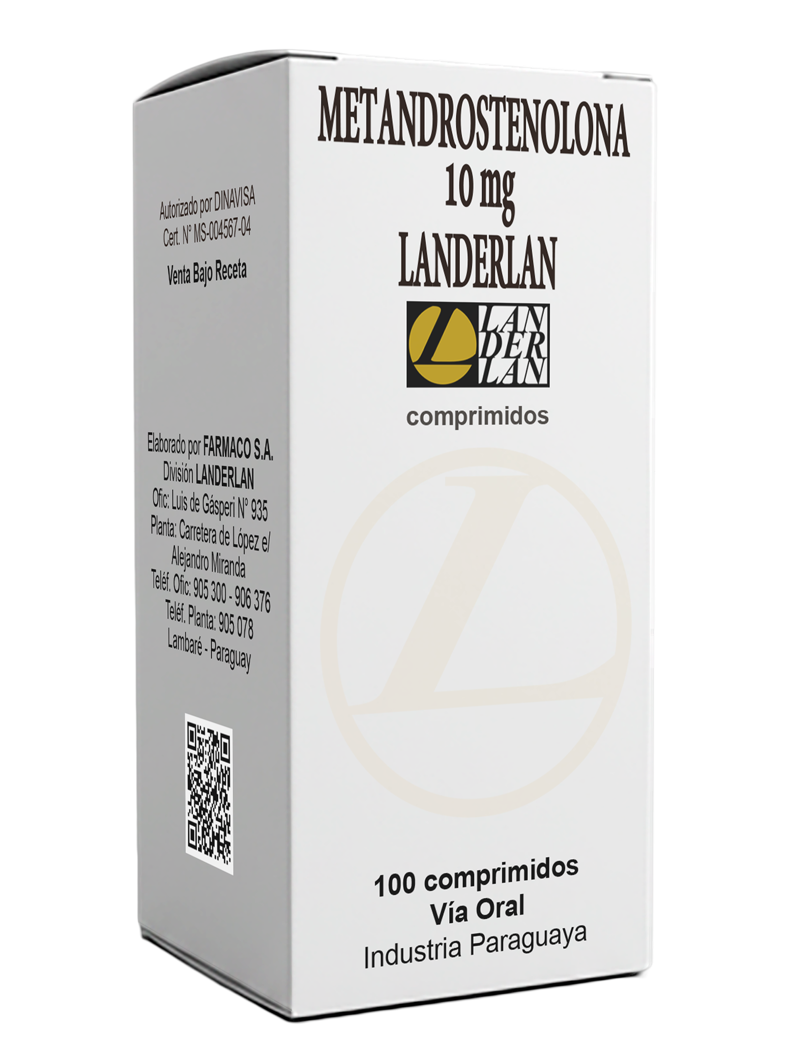 Metandrostenolona (dianabol) 10mg com 100 comprimidos - Landerlan