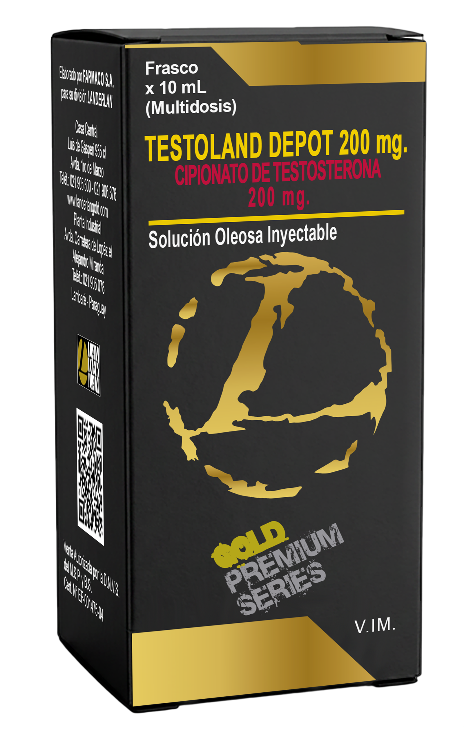 Cipionato de Testosterona 200mg/10ml - Landerlan Gold