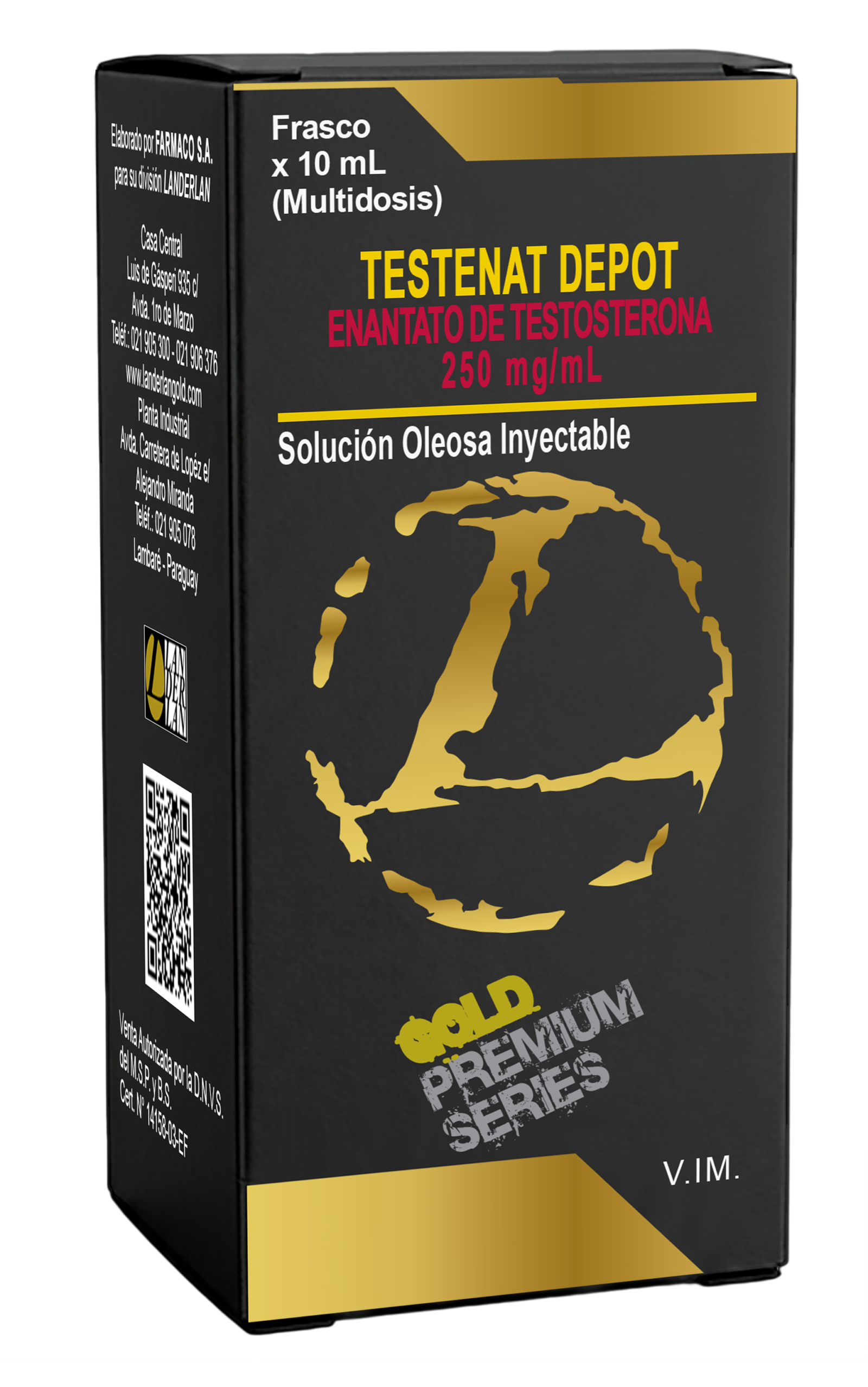 Enantato de Testosterona 300mg/10ml - Landerlan Gold